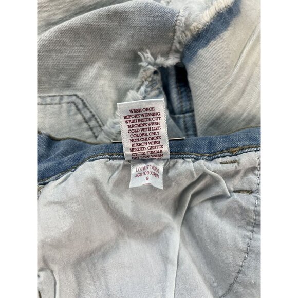 So Jean Shorts Size 9 Denim Womens High Rise Shortie Frayed Hem Light Wash - Picture 6 of 7